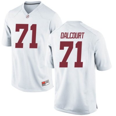 Men's Alabama Crimson Tide #71 Darrian Dalcourt White Game NCAA College Football Jersey 2403FOWQ0